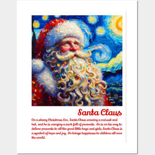 Santa in starry night Posters and Art